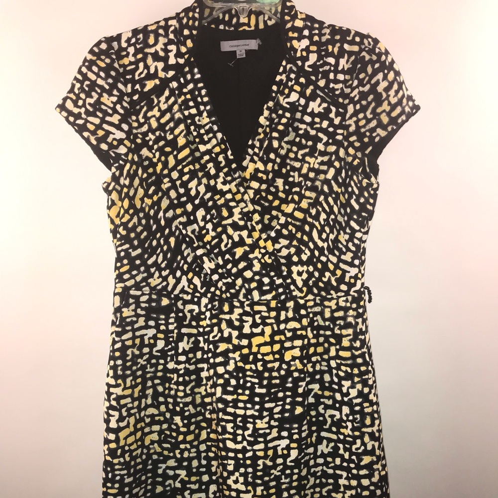 Nordstrom’s Classiques Entier Dress Sz 10 black, ivory, yellow